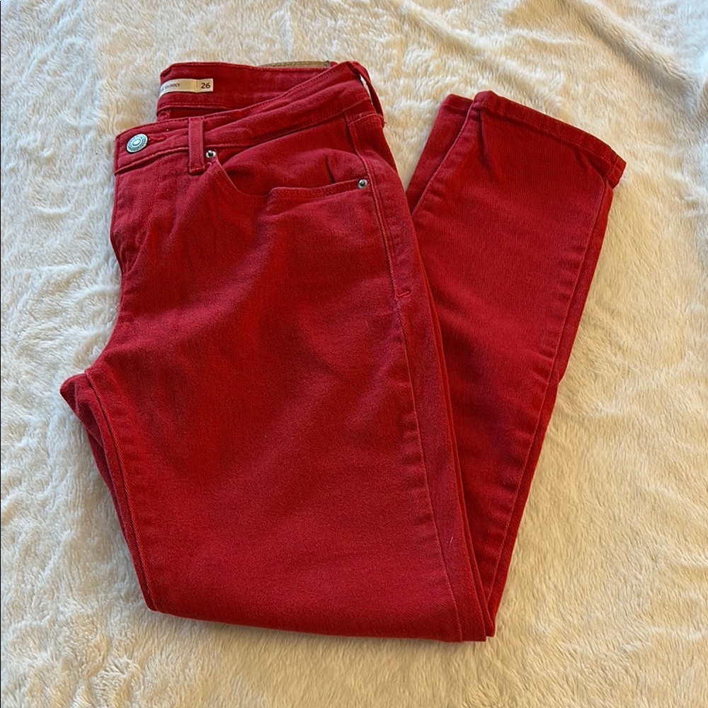 Levi's Red Skinny Jeans Vibrant Denim